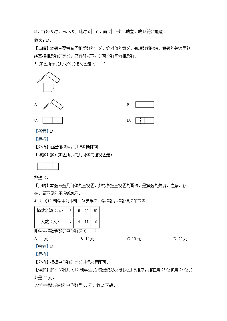 精品解析：2022年江西省萍乡市九年级初中学业水平考试适应性（二）数学试题（解析版）第2页