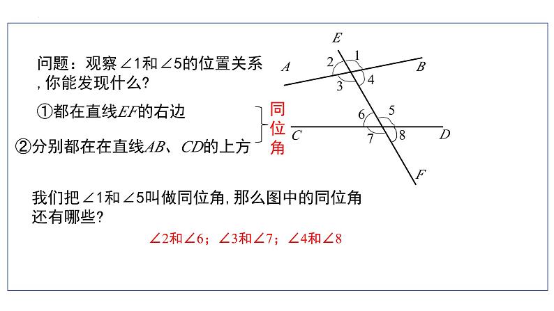 5.1.3同位角、内错角、同旁内角++课件+++2023--2024学年人教版七年级数学下册第4页