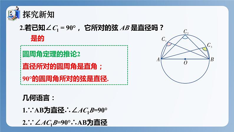 湘教版数学九年级下册2.2.2圆周角（第2课时） 同步课件06