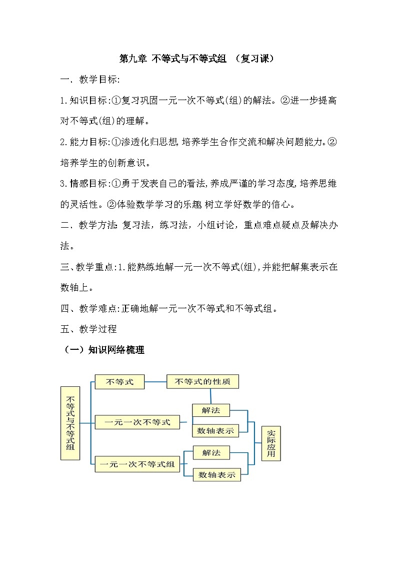 冀教版数学七年级下册 第六章 复习题(2)教案第1页