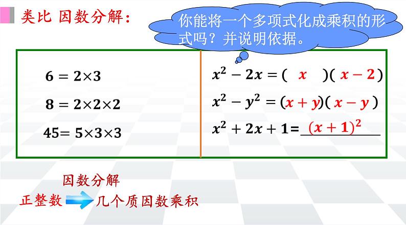 冀教版数学七年级下册 11.1 因式分解课件02