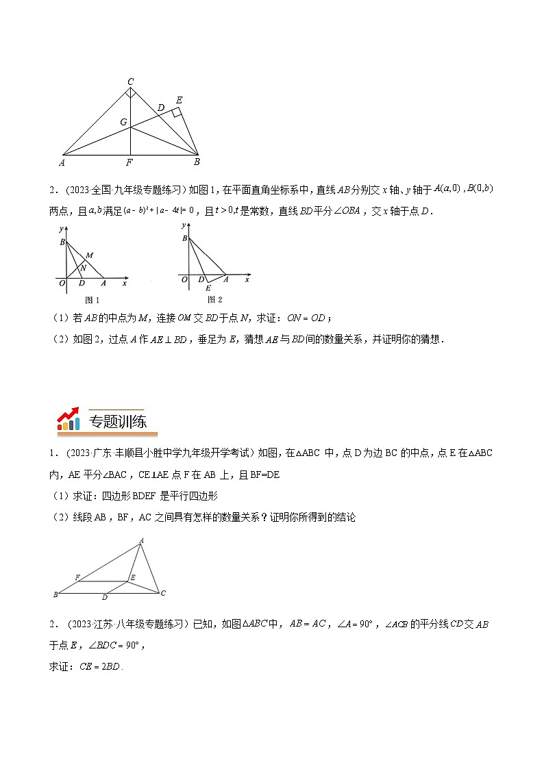 2024年中考数学几何模型专项复习讲与练 模型15 全等三角形——雨伞模型-原卷版+解析02