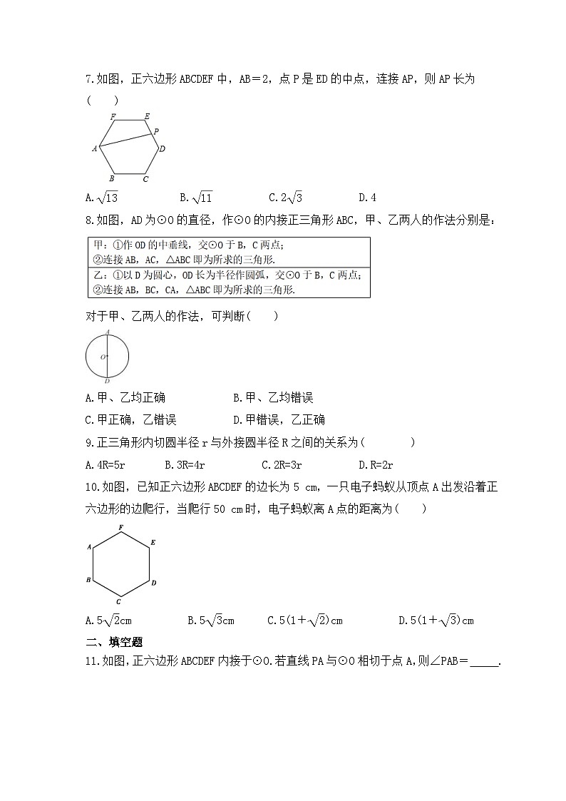中考数学一轮复习考点过关练习《正多边形与圆》（含答案）第2页
