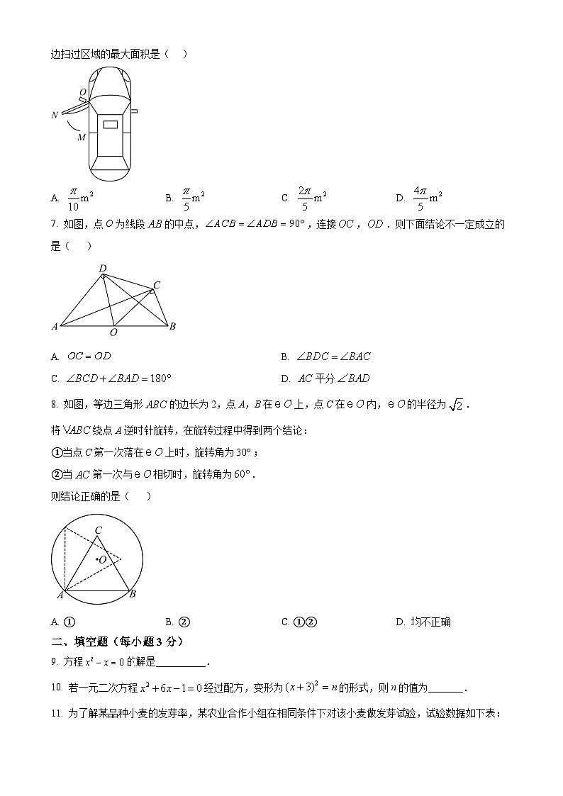 01，北京师大附中2023-2024学年九年级下学期开学考数学试题第2页