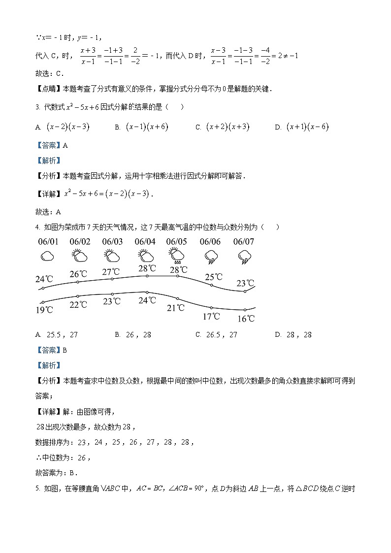 258，山东省威海荣成市实验教学联盟（五四制）2023-2024学年八年级上学期期末考试数学试题02
