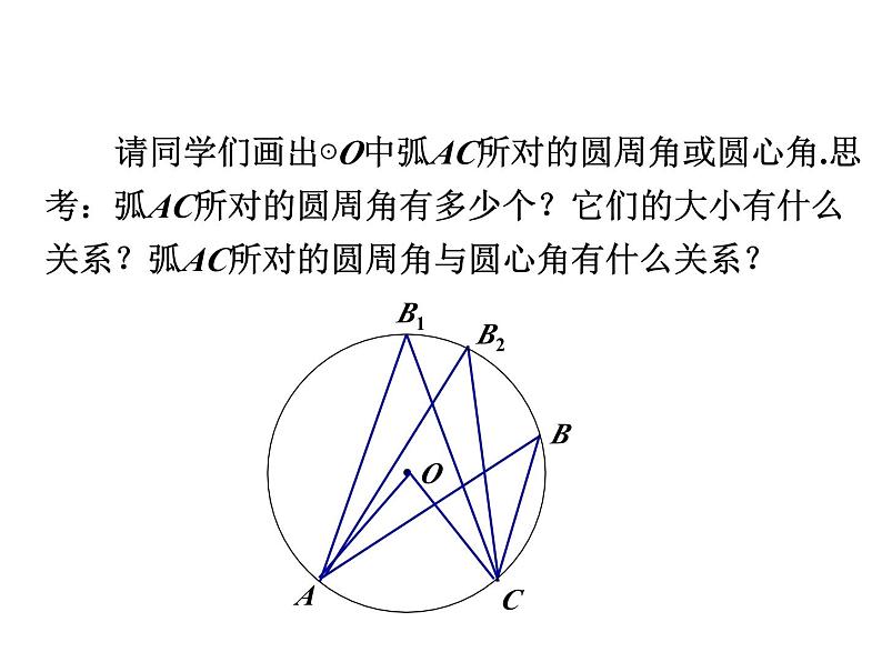 3.4 圆周角和圆心角的关系第1课时 圆周角定理 北师大版九年级数学下册课件07