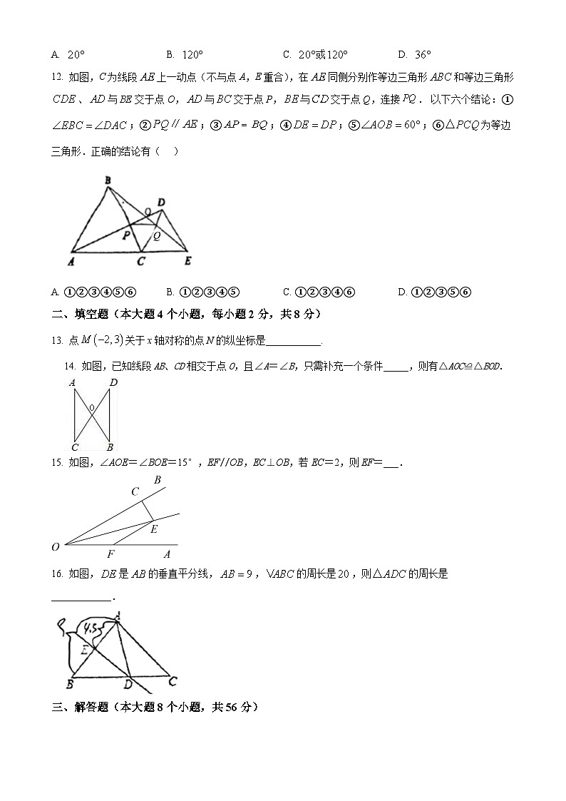 精品解析：云南省曲靖市罗平县腊山第二中学2023-2024学年八年级上学期期中数学试题（原卷版）第3页