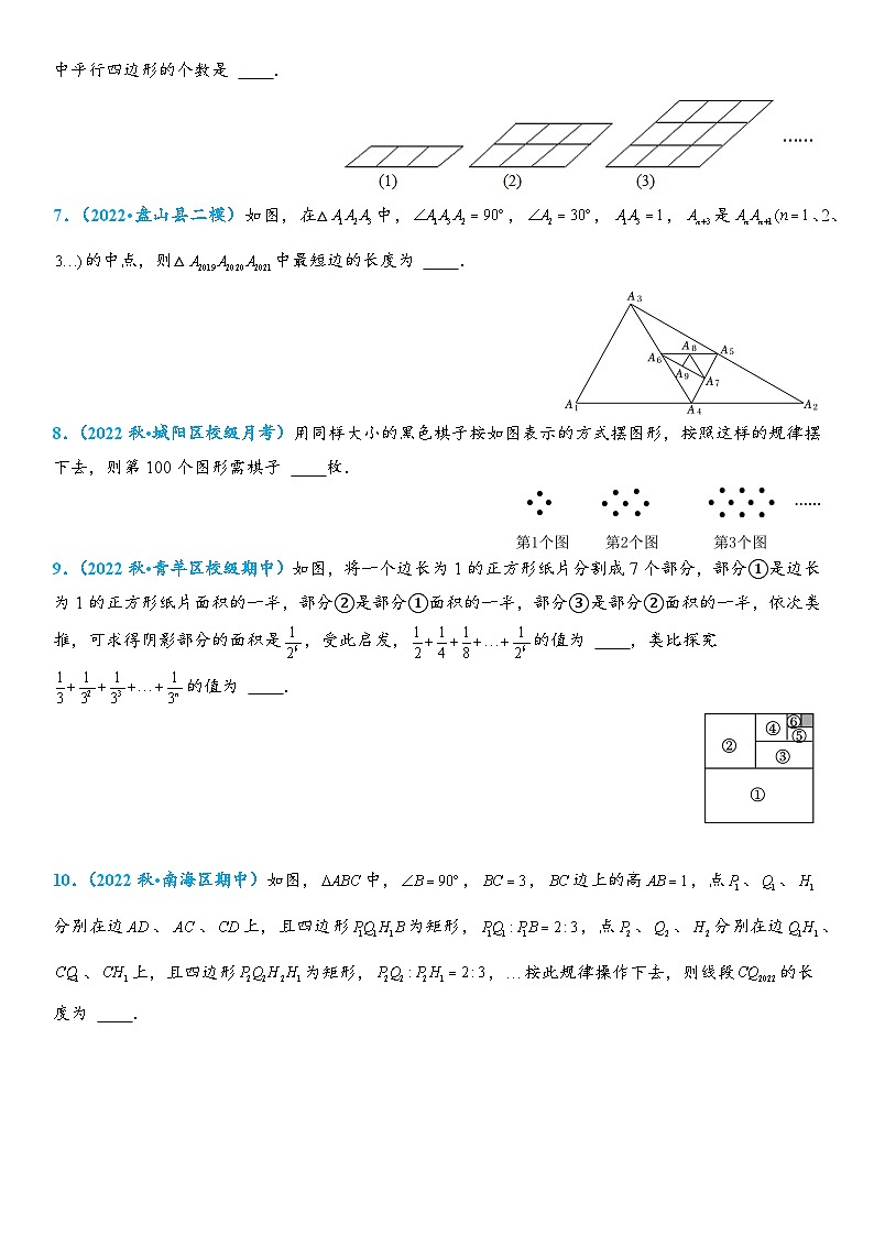 2024年中考数学压轴题专项练习—规律探究（图形的变化）03