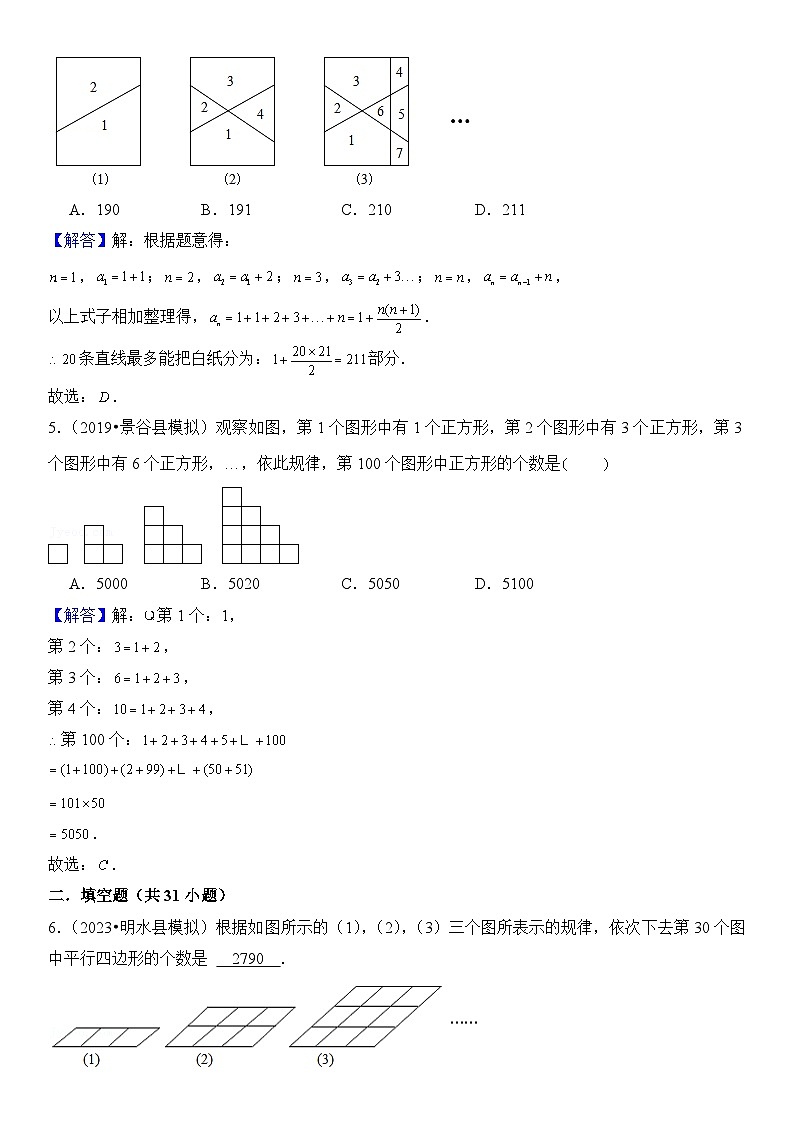 2024年中考数学压轴题专项练习—规律探究（图形的变化）03