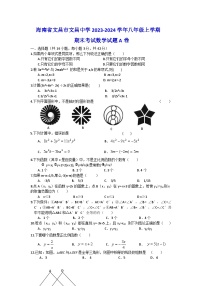 海南省文昌市文昌中学2023-2024学年八年级上学期期末考试数学试题A卷