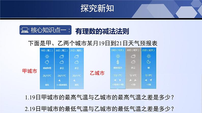 北师大版七年级数学上册同步精品课堂 2.5 有理数的减法（课件）05