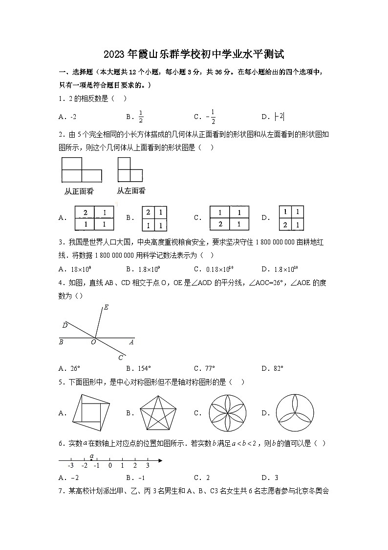 2023年广东省湛江市霞山区乐群学校中考一模数学试题（含解析）01