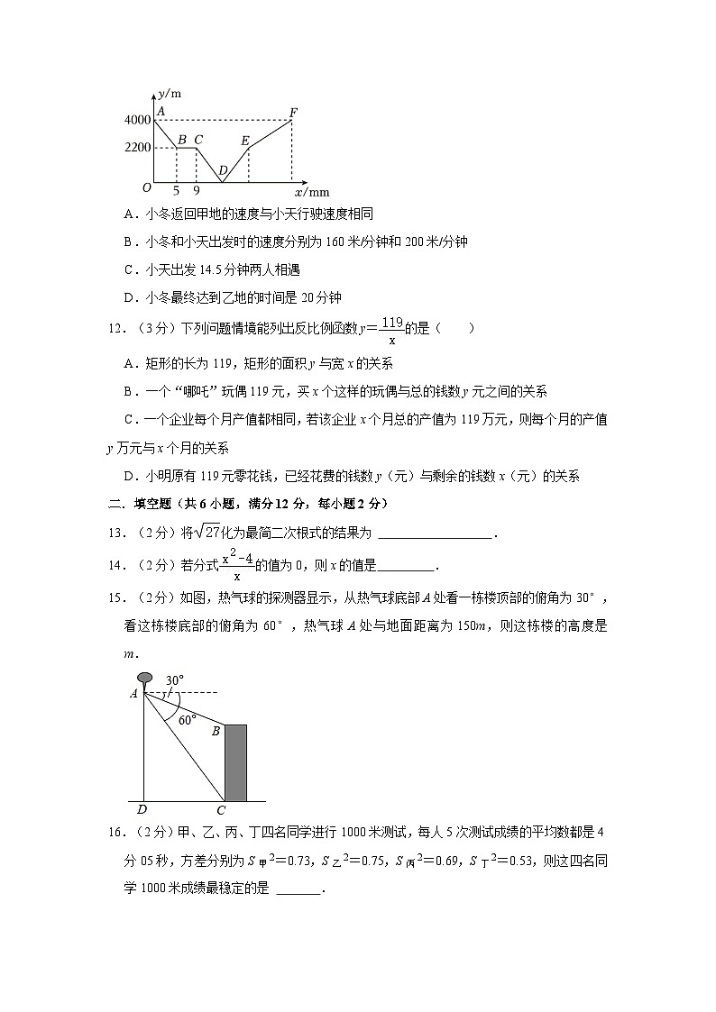2023年广西桂林市阳朔县中考数学一模试卷第3页