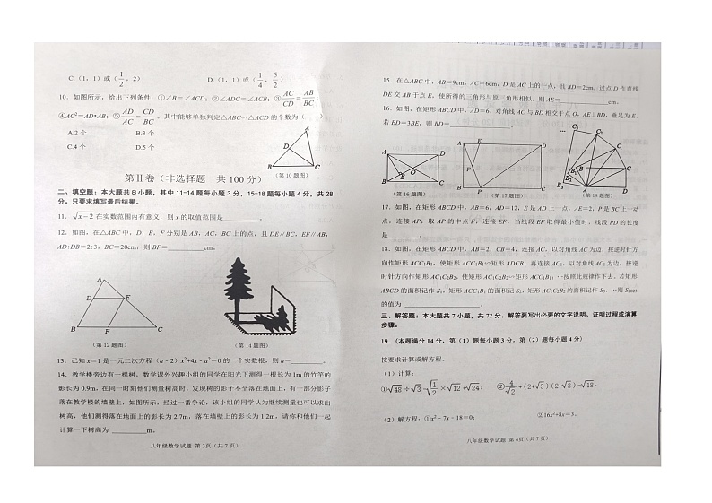 山东省东营市广饶县2022-2023学年第二学期期末质量检测--八年级数学02