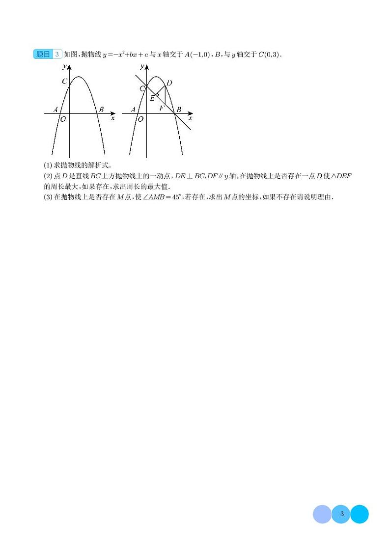 2024年九年级数学中考专题训练：二次函数综合（角度问题）学生版第3页
