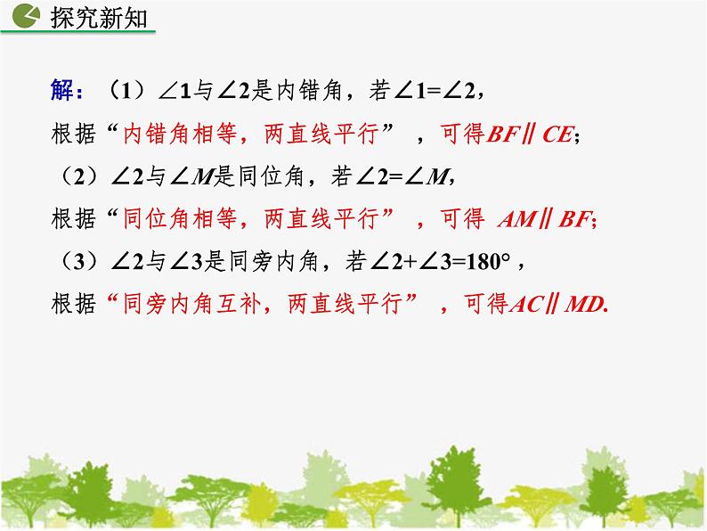 北师大版数学七年级下册 2.3 平行线的性质（课件）05