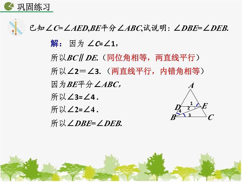 北师大版数学七年级下册 2.3 平行线的性质（课件）08