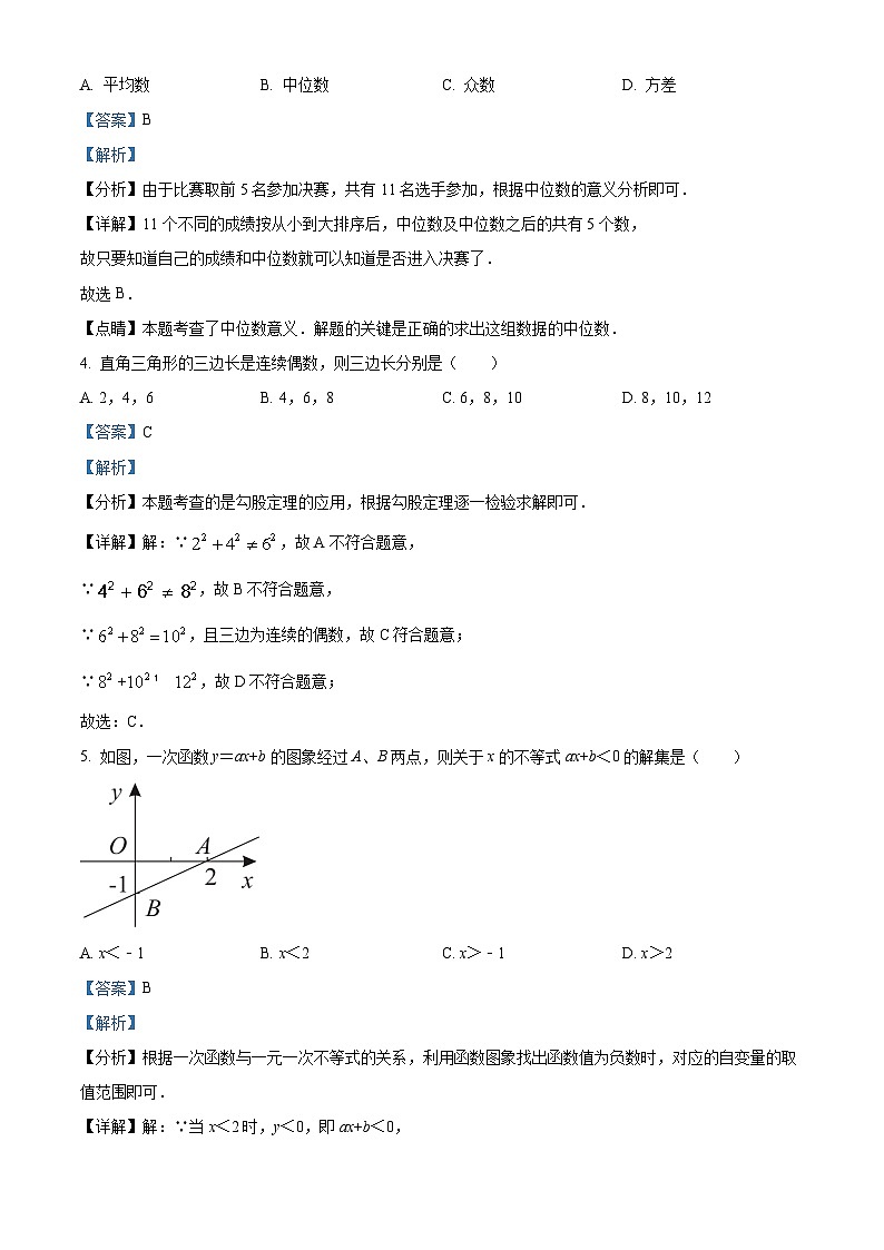 精品解析：吉林省松原市乾安县第一中学2022-2023学年八年级下学期期末数学试题（解析版）第2页