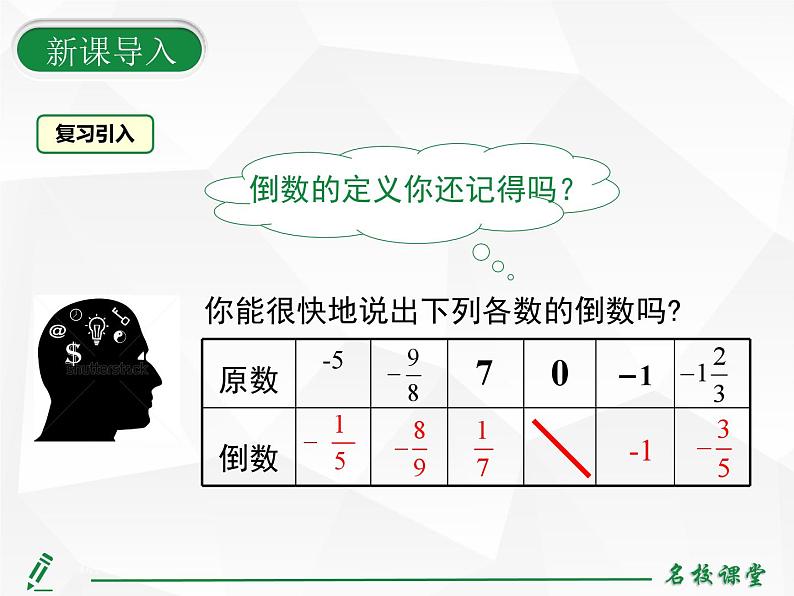 人教版七年级上册数学上课课件第1课时 有理数的除法法则06