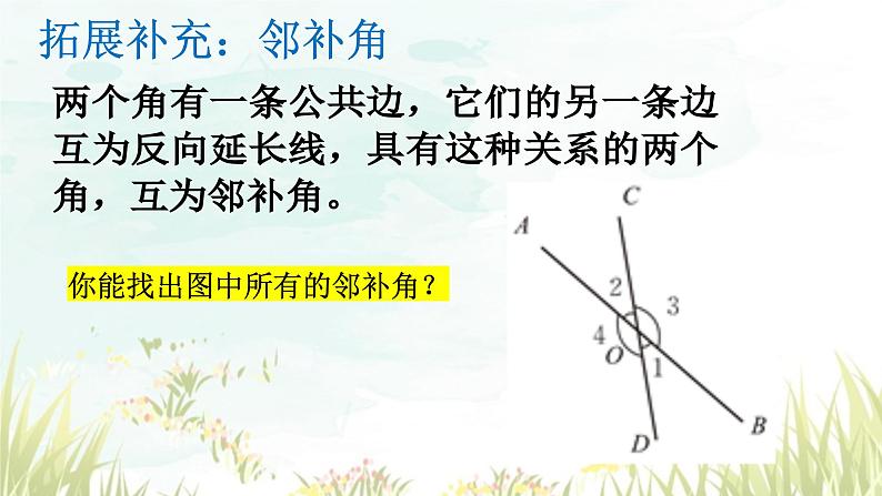 2.1.1两直线的位置关系++(1)+课件++2023-2024学年北师大版七年级+数学下册第8页