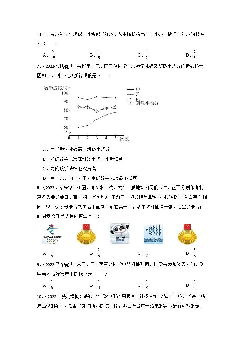 专题25 统计与概率 中考数学一轮复习专题训练（北京专用）03