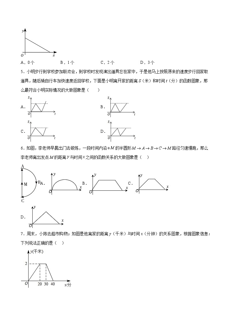 人教版初中数学八年级下册19.1.3函数的图象(分层作业)(原卷版+解析)02