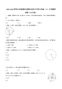 2023-2024学年江苏省泰州市泰兴市济川中学九年级（上）月考数学试卷（10月份）（含解析）