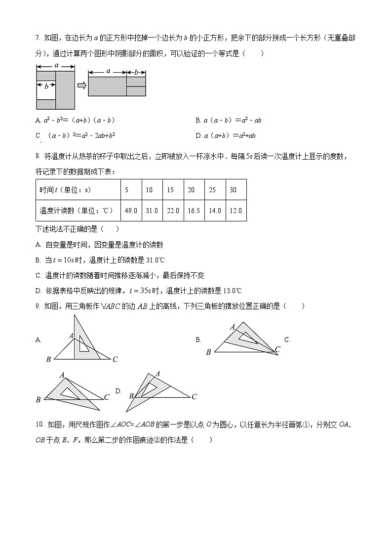 精品解析：辽宁省沈阳市皇姑区2022-2023学年七年级下学期期末数学试题（原卷版）第2页