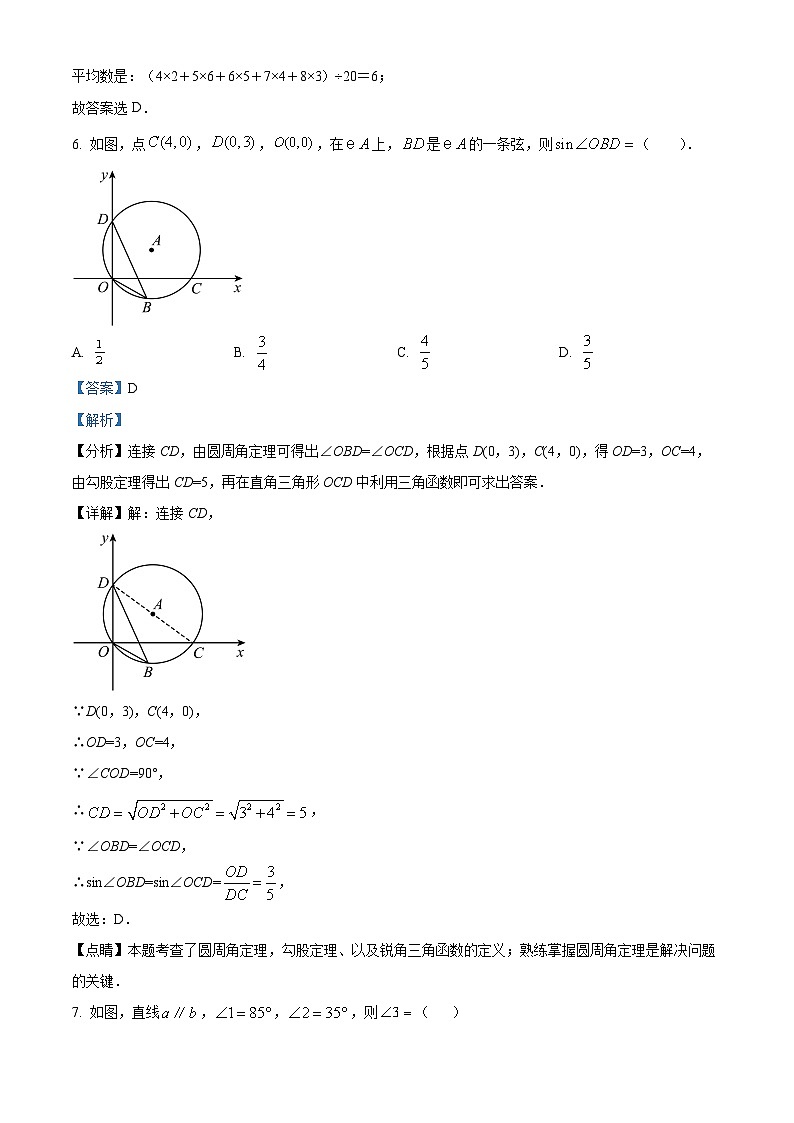 126，2022年湖南省长沙市立信中学中考一模数学试题第3页