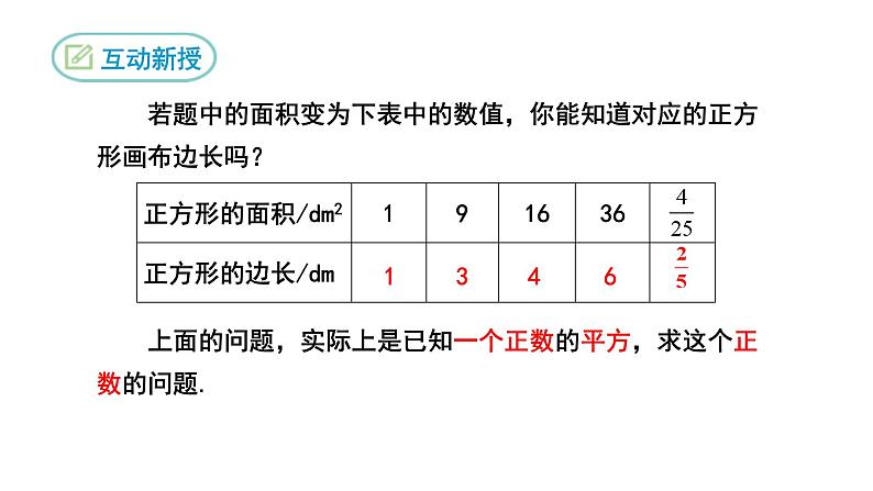 6.1 平方根第1课时 人教版数学七年级下册课件第4页