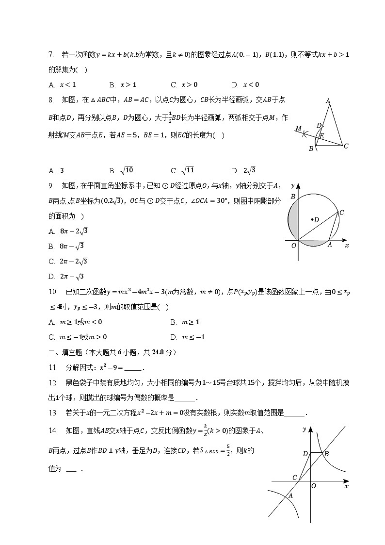 山东省济南市天桥区部分学校2023届九年级下学期中考一模数学试卷(含解析)02