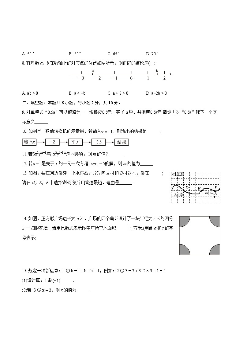 2023-2024学年北京市石景山区七年级（上）期末数学试卷（含详细答案解析）第2页