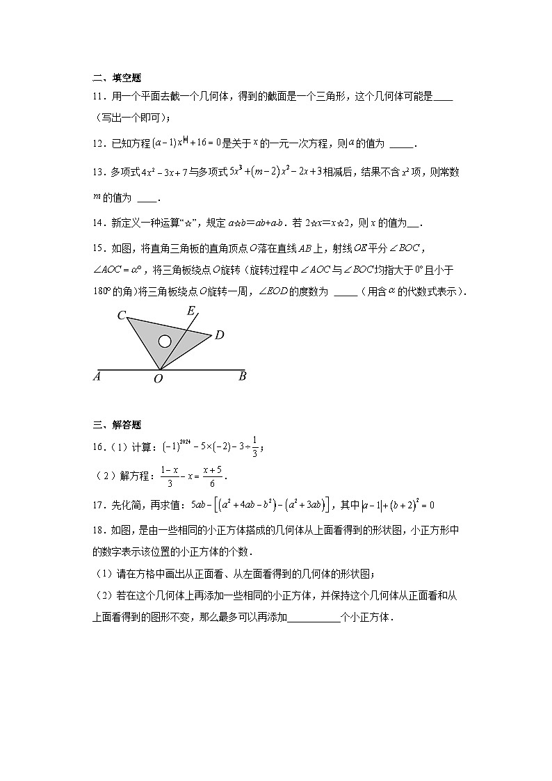 河南省郑州市二七区郑州实验外国语学校东校区2023-2024学年七年级上学期期末数学试题03