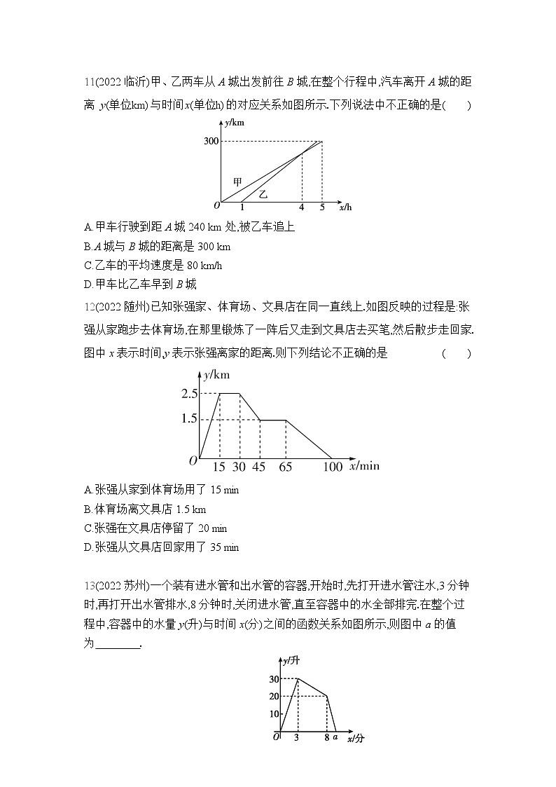 中考数学考点集训分类训练6 平面直角坐标系与函数(含答案)03