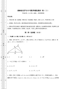 【难点解析】湖南省汨罗市中考数学模拟测评 卷（Ⅰ）（精选）