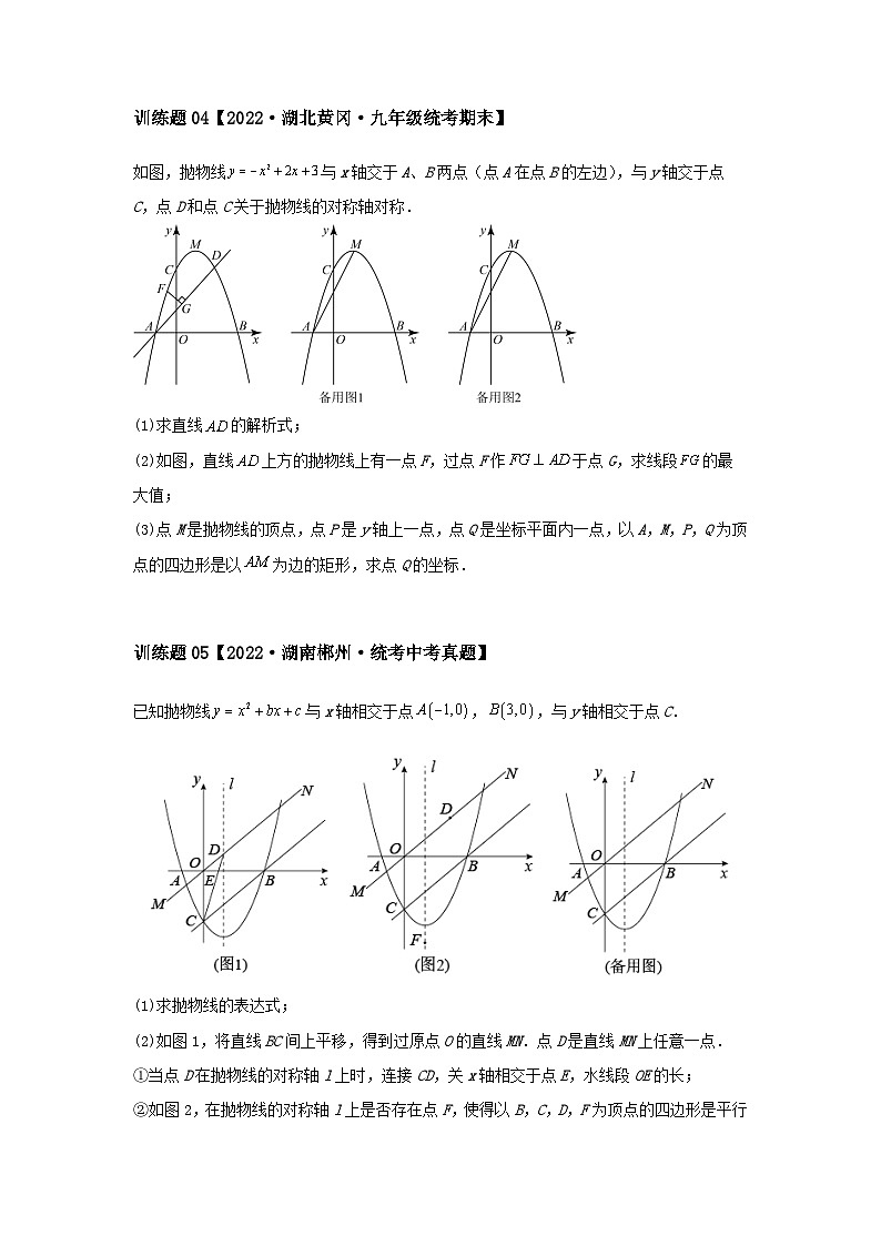 2024中考数学二次函数压轴专题训练-专题05四边形相关问题（含解析）03