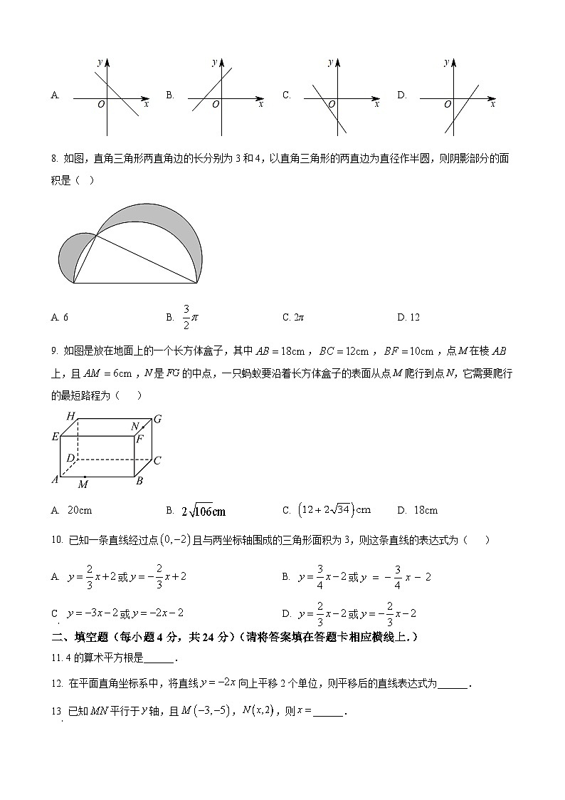 精品解析：福建省漳州市第一中学碧湖校区2023-2024学年八年级上学期期中数学试题（原卷版）第2页