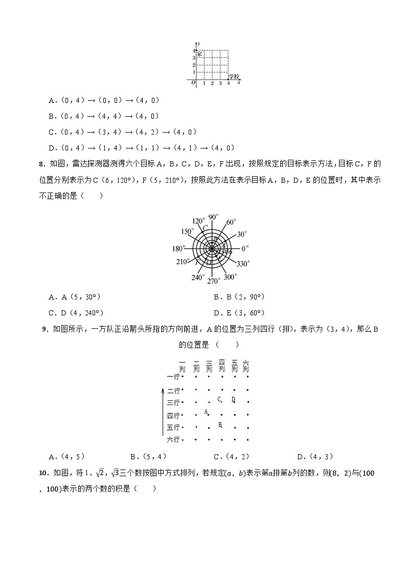 2023-2024学年人教版七年级数学下册第七章+平面直角坐标系+单元练习（含答案）第2页