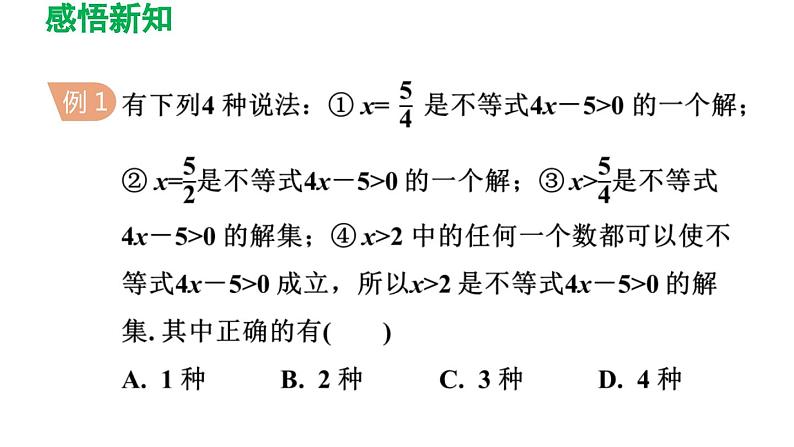 2.3 不等式的解集 北师大版数学八年级下册导学课件第6页