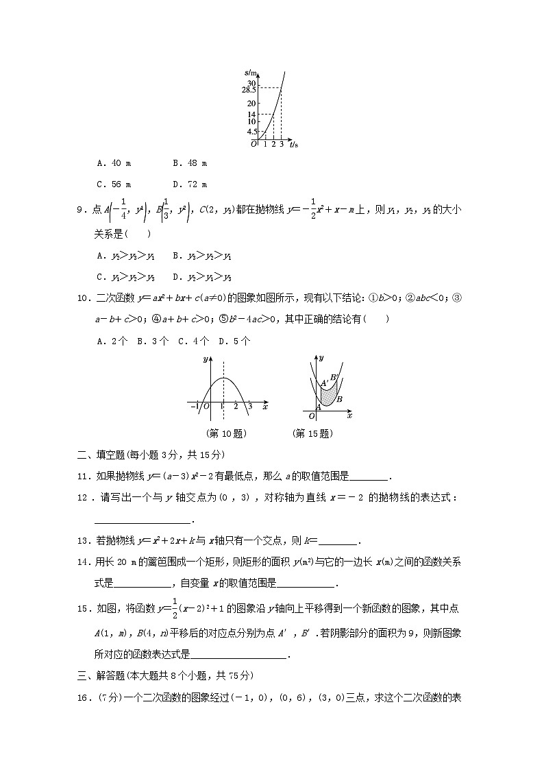 2024九年级数学下册第二章二次函数学情评估新版试卷（山西专版北师大版）第2页