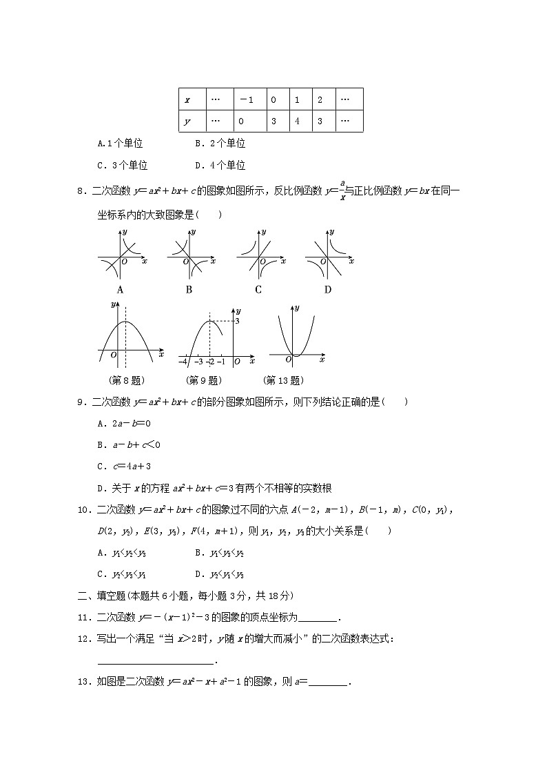 2024春九年级数学下册第二章二次函数学情评估新版试卷（北师大版）第2页
