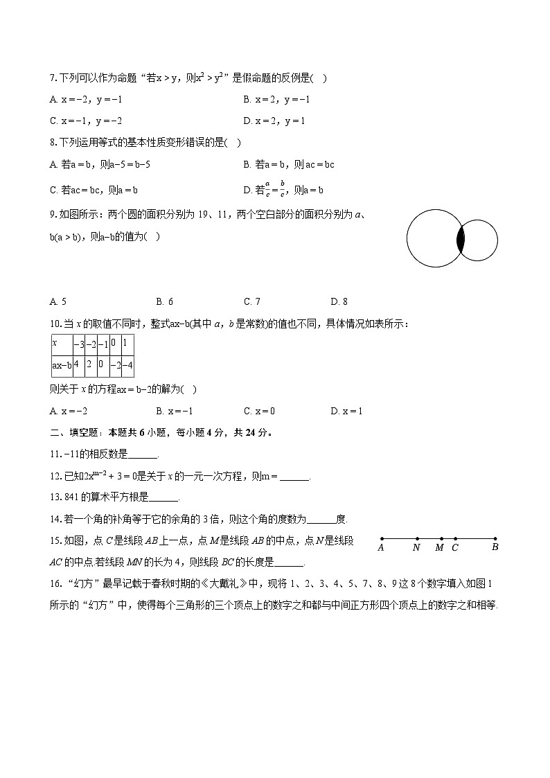 2023-2024学年福建省福州市台江区华伦中学七年级（上）期末数学试卷（含详细答案解析）02