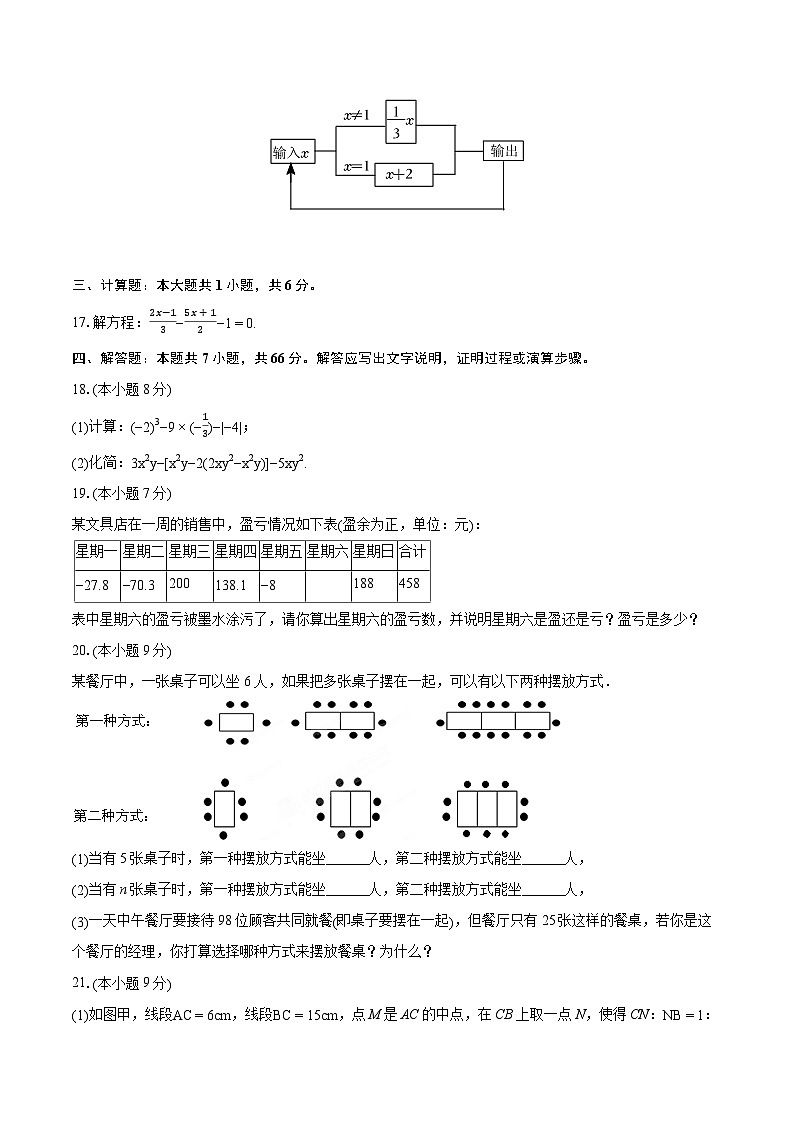 2023-2024学年湖北省咸宁市七年级（上）期末数学试卷（含详细答案解析）03