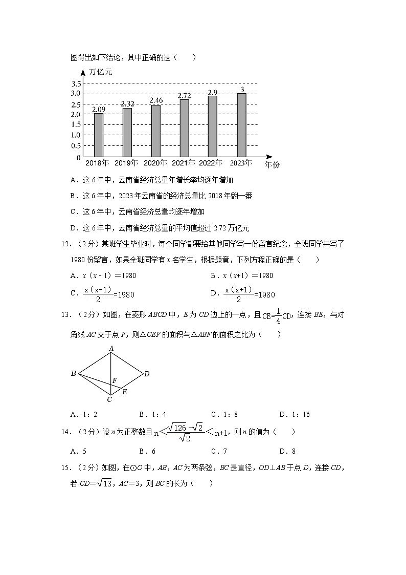 2024年云南省昆明市第八中学中考数学一模试卷03