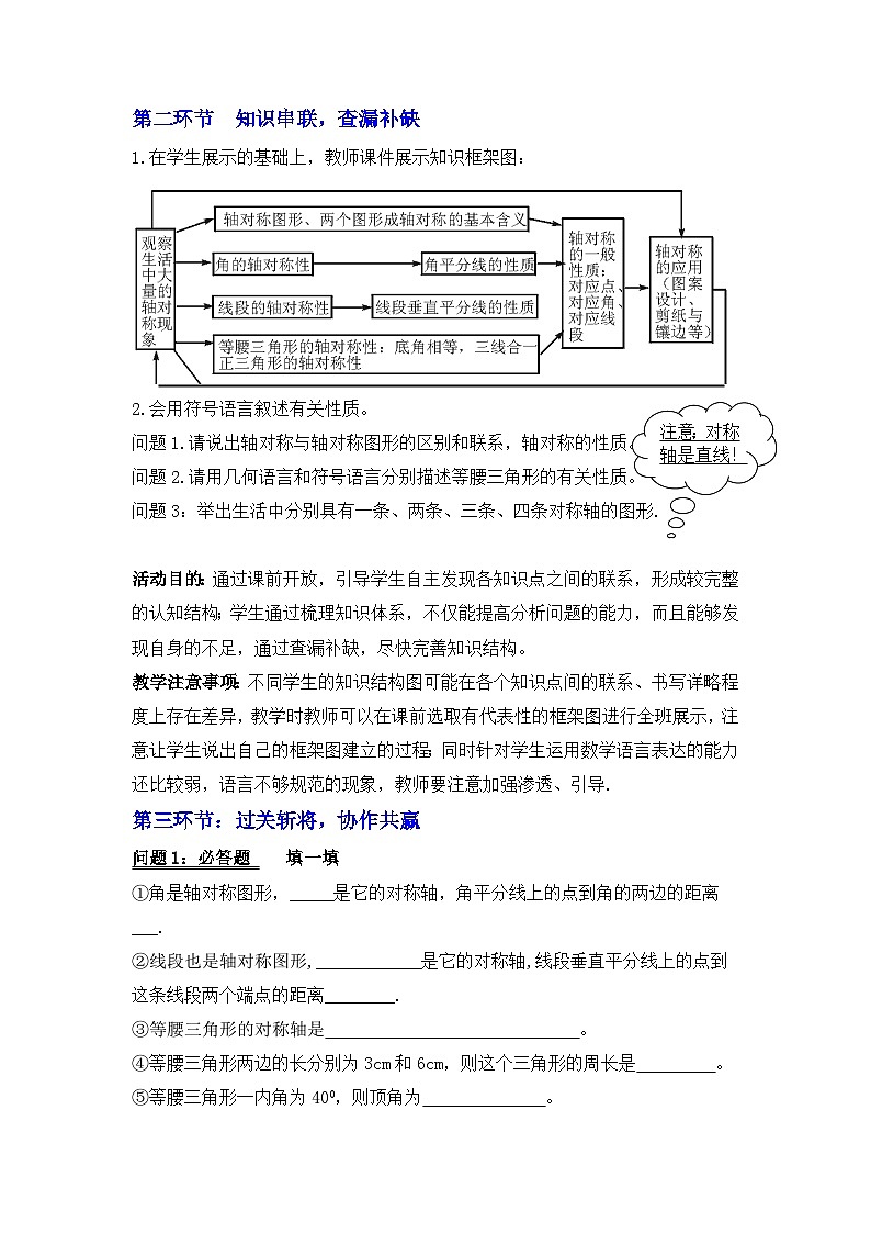 2023年初中数学北师大版七下教学设计：第五章 生活中的轴对称 回顾与思考03
