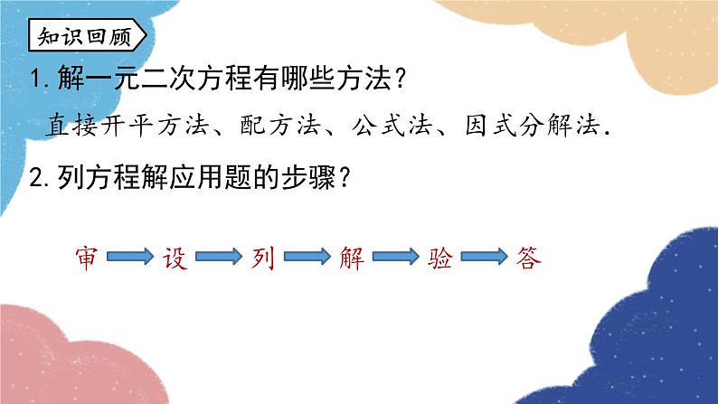 人教版数学九年级上册 21.3实际问题与一元二次方程课时1课件第2页