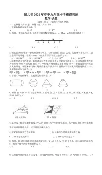 湖北省2024年九年级中考模拟训练数学试题