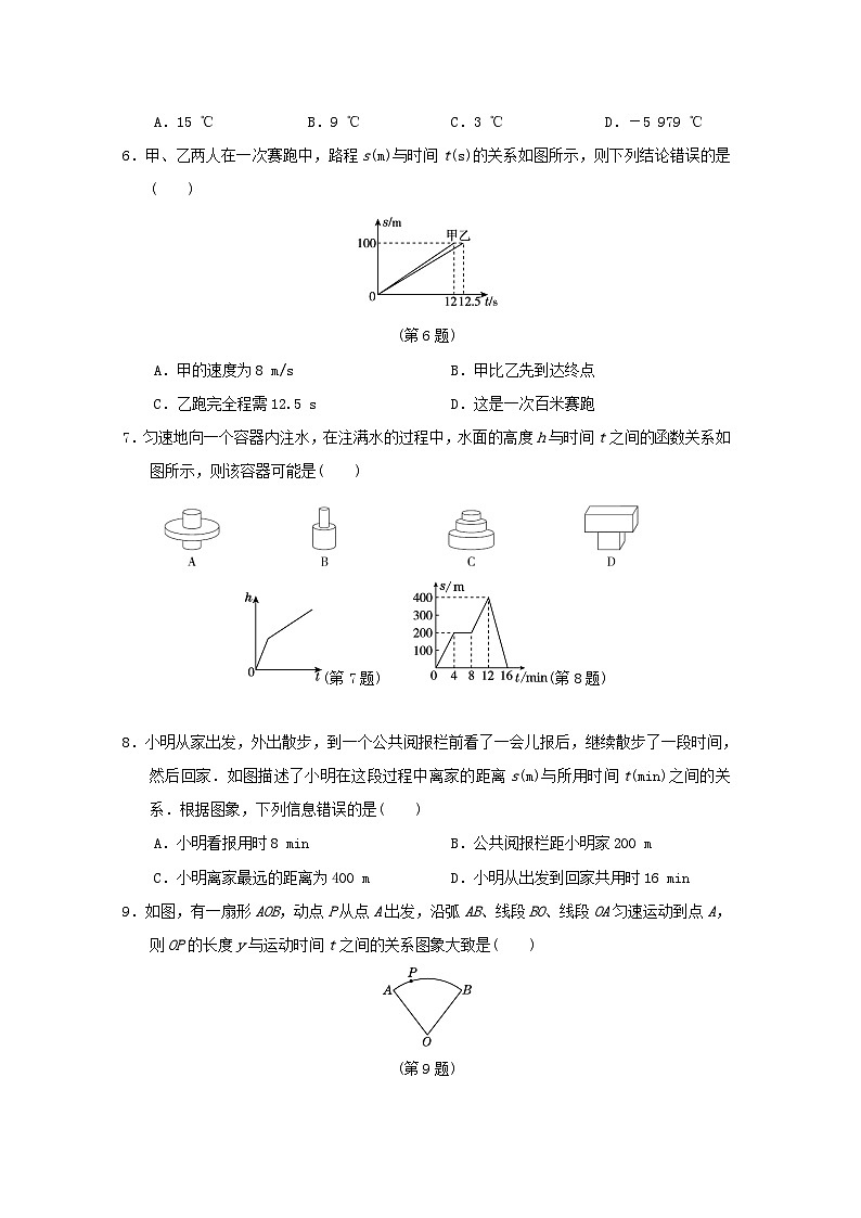 2024春七年级数学下册第三章变量之间的关系学情评估试卷（山西专版北师大版）第2页