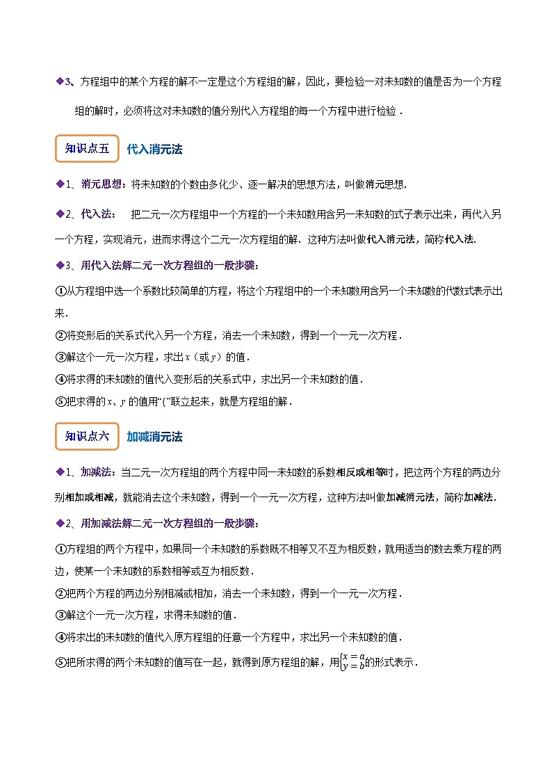 人教版七年级数学下册同步精讲精练8.1&8.2二元一次方程组及其解法(原卷版+解析)02