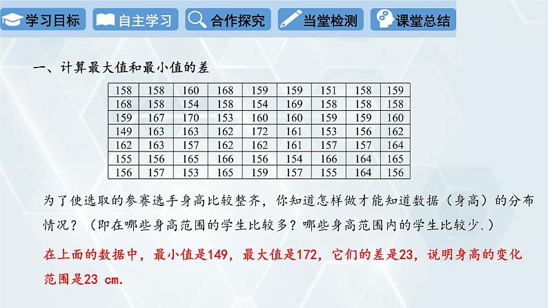 初中数学冀教版八年级下册 课件 18.4 频数分布表与直方图05